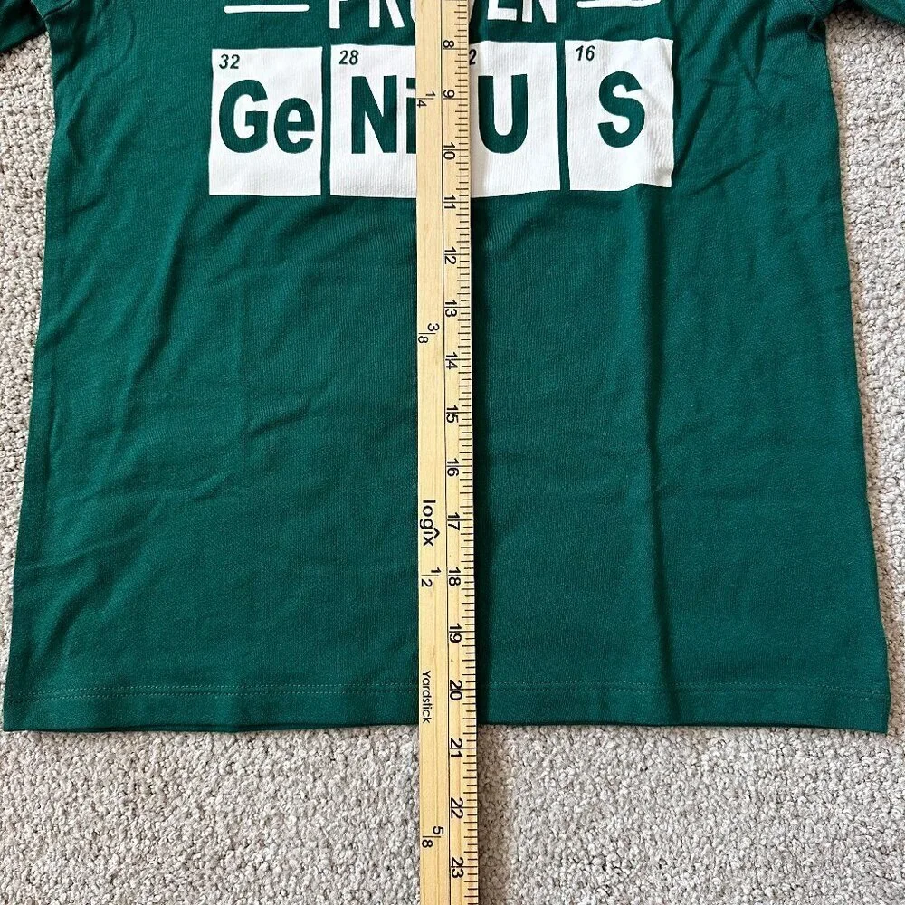 THE CHILDREN'S PLACE BOY'S SHORT SLEEVE PROVEN GENIUS GRAPHIC TEE GREEN M/M-7/8